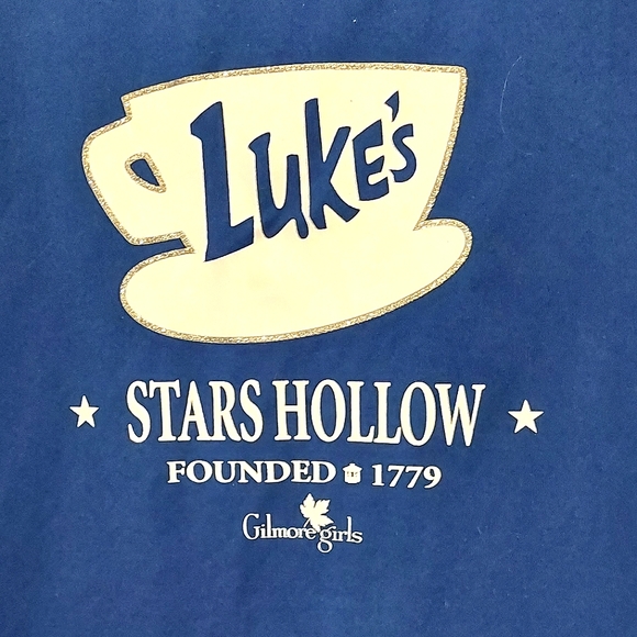 Gilmore Girls Luke's Women's Blue Short Sleeved Graphic T-shirt EUC Size M - Picture 4 of 5